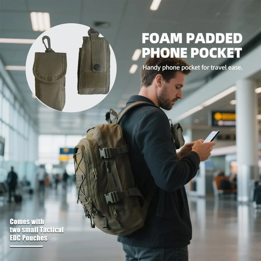 60L Large Tactical Backpack for Men Military Molle Assault 3 Day Bug Out Rucksack for Hiking Camping Hunting Trekking Travel