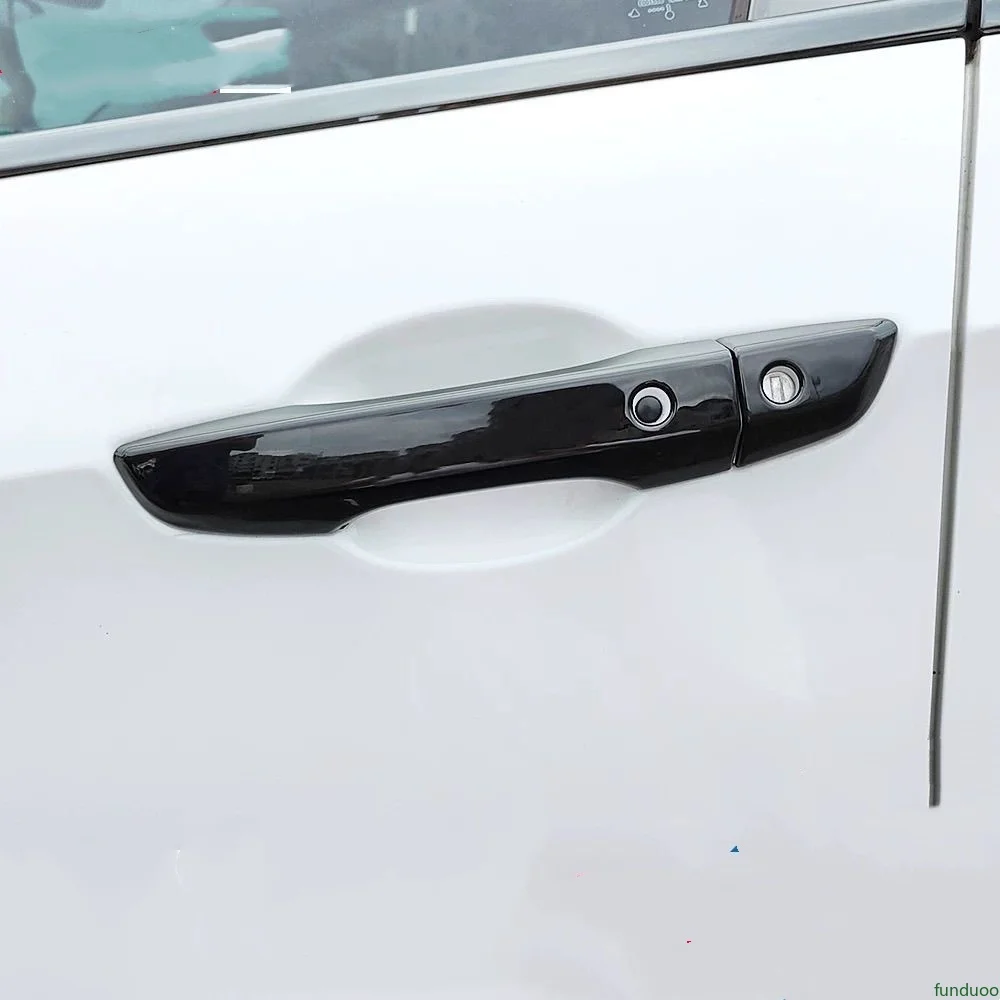 Funduoo Glossy Black Carbon Fiber Car Door Handle Cover Trim Styling Auto Accessories for Honda Civic 10th LHD 2016-2022