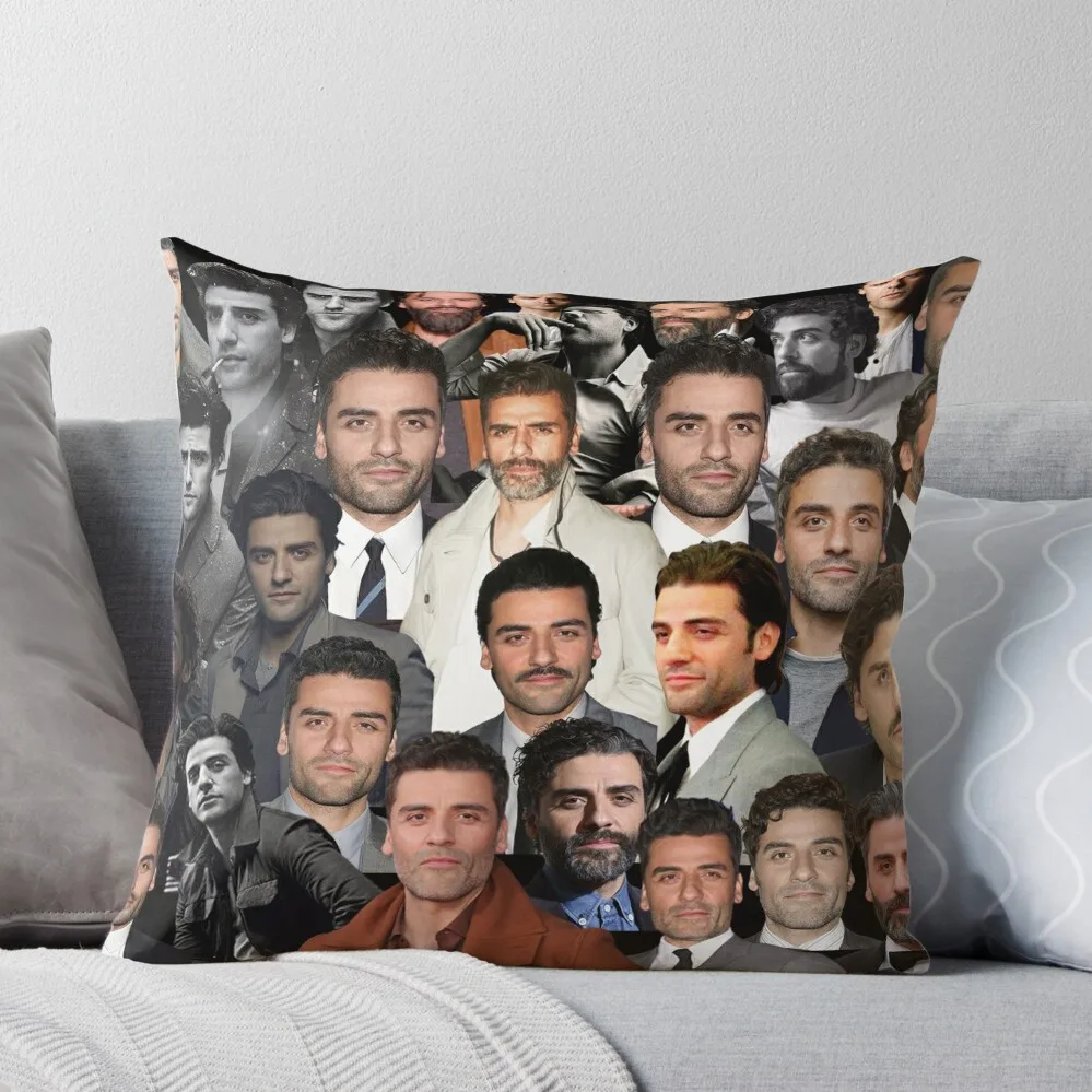 

oscar isaac photo collage Throw Pillow luxury decor Cushions Home Decor Anime autumn decoration