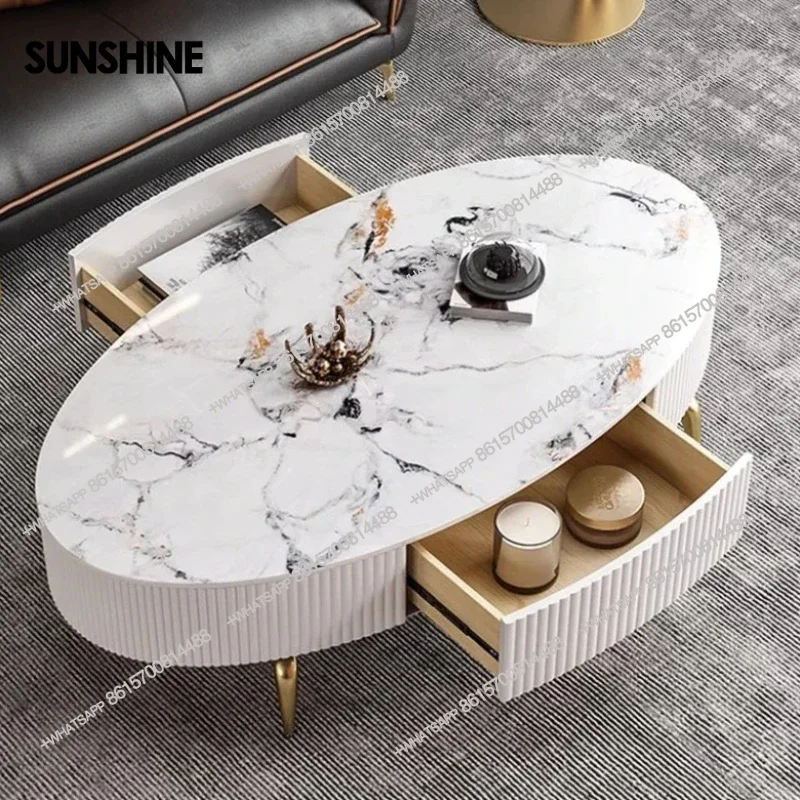 

Современный овальный роскошный журнальный столик в скандинавском стиле, прозрачный маленький мобильный журнальный столик, белый дизайнерский Mesas De Centro Para Sala Home