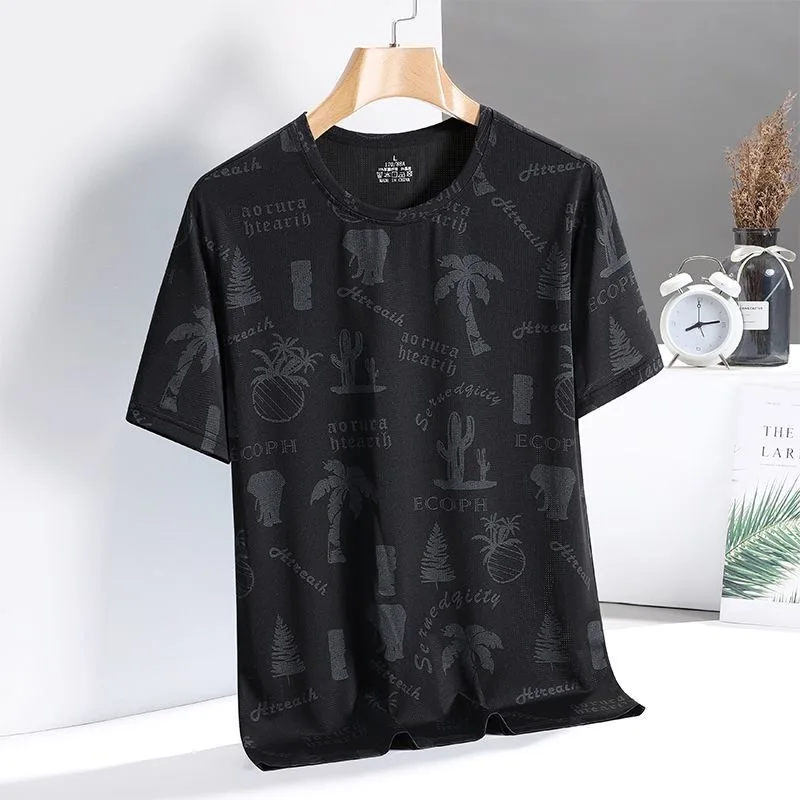 Women's Ice Silk Quick Dry Short Sleeve T-Shirt Summer Fitness Sport Elastic Breathable Top Large Size Body Shirt