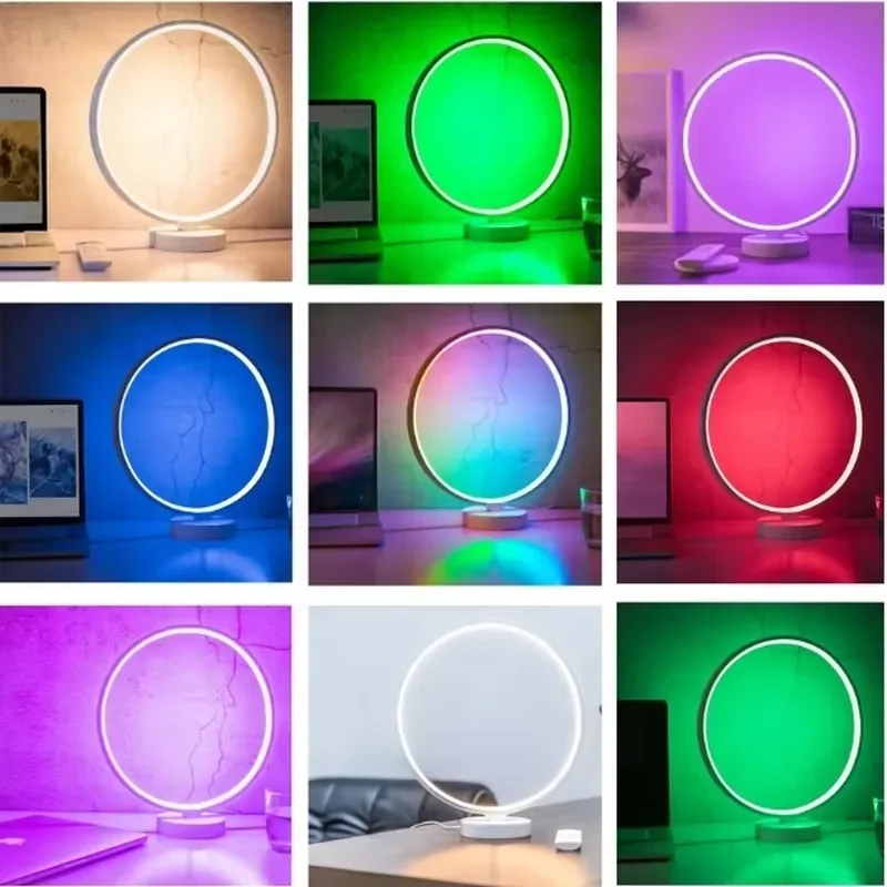 Smart RGB Desk Lamp Modern Creative Design Color Changing Mood Light Luxury Nightstand Reading Lamp for Home Office Decor