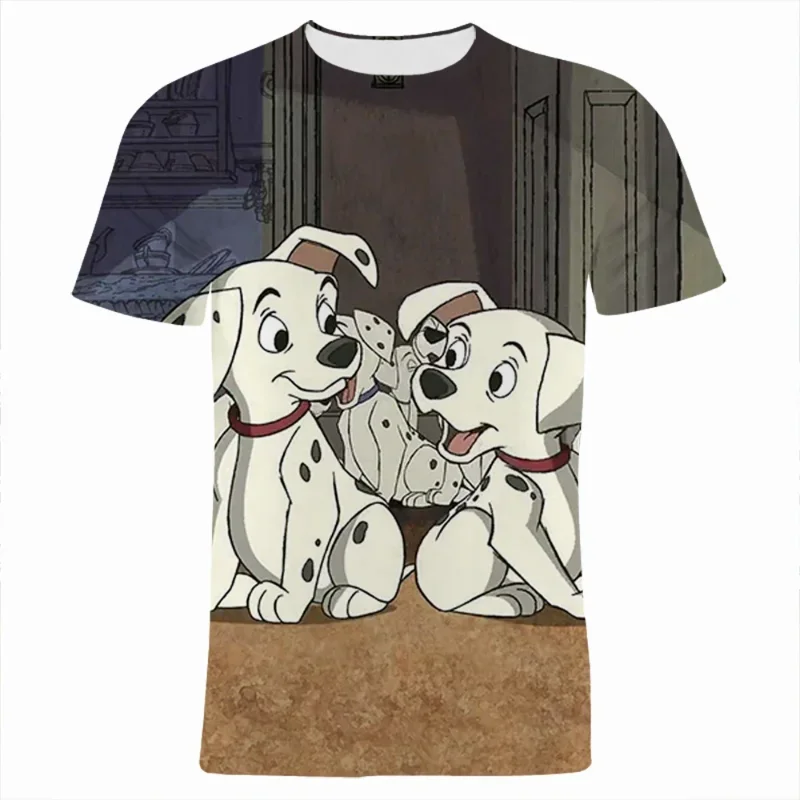 2024 Disney Film Honderd En Een Dalmatiërs Grafische 3d Print T-Shirt Jongens Meisjes Cartoon T-Shirt Tops