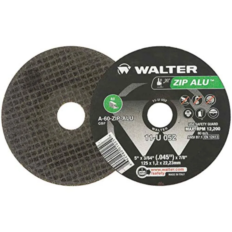 

Отрезные круги Walter 11U052 5x3/64x7/8 Zip ALU для алюминия, тип 1, зернистость A60, упаковка 25 шт.