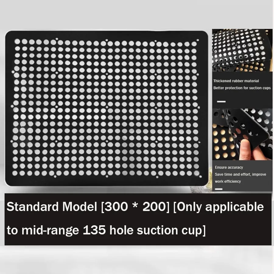

Vacuum suction cup protective pad, silicone pad, CNC machined rubber porous accessory with adhesive backing positioning hole