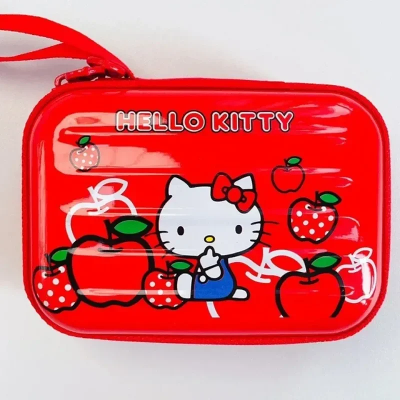 Hello Kitty Data Cable Charger Storage Bag Sanrio Creative Anime Kawaii Portable Zipper Square Jewelry Storage Protection Boxs