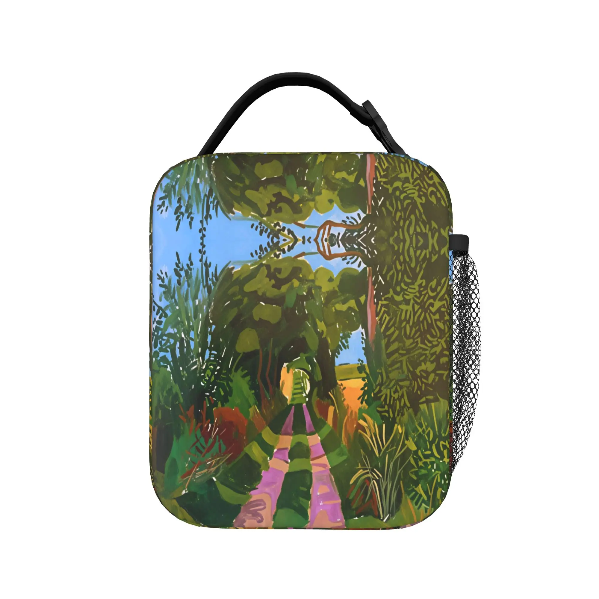 David Hockney Art   Road Centre of Interest Poster Lunch Bag  Office Lunch Box For Women Funny Graphic Thermal Tote Handbags