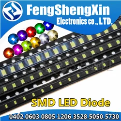 100Pcs 0402 0603 0805 1206 3528 1210 5050 5730 Smd Led Rood Geel Groen Wit Blauw Licht Emitterende Diode clear Led Diode