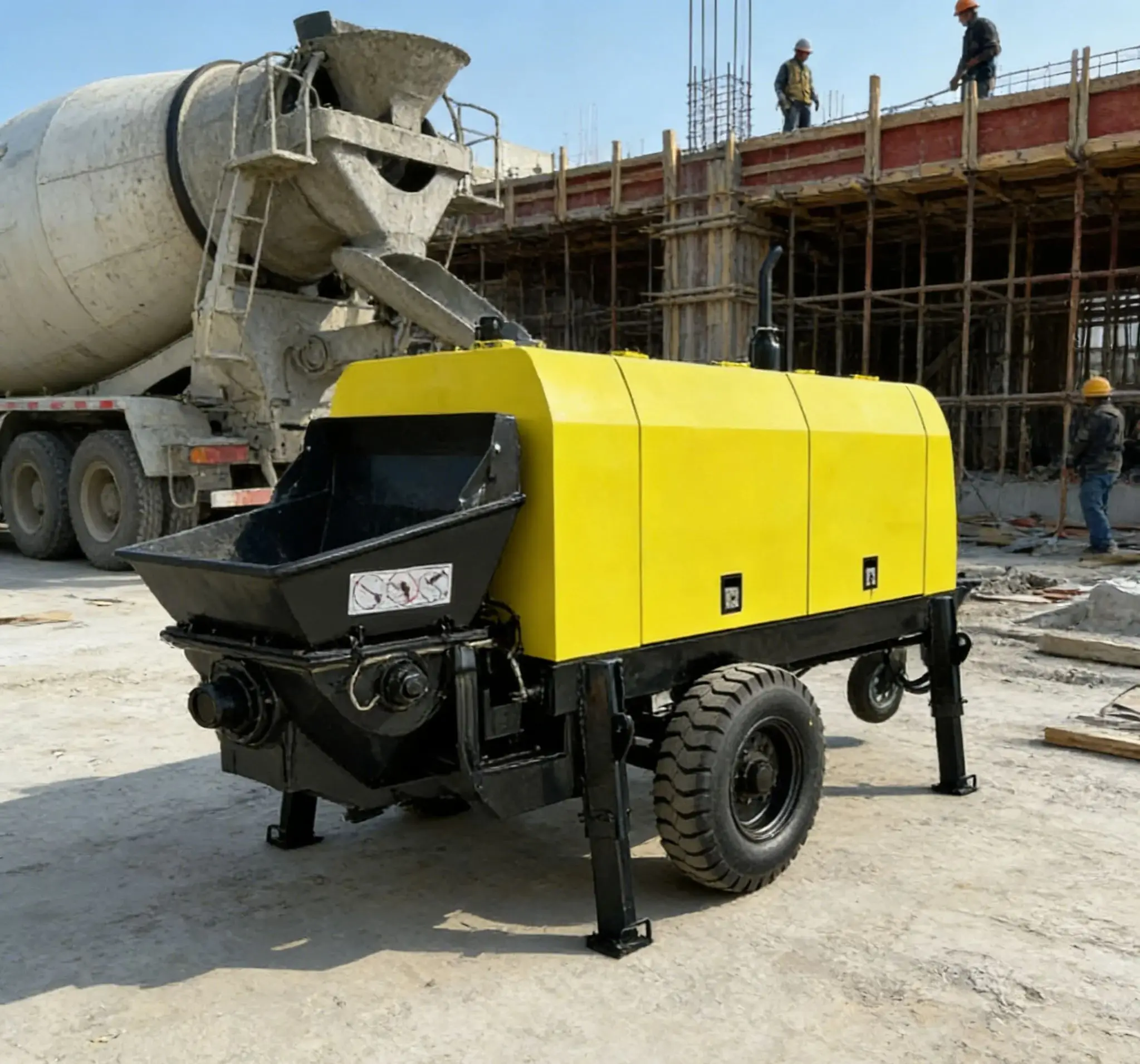 

Diesel Engine Trailer Concrete Pump Small Portable Concrete Pump Electric Concrete Pump Machine Mobile Concrete Pump Delivery