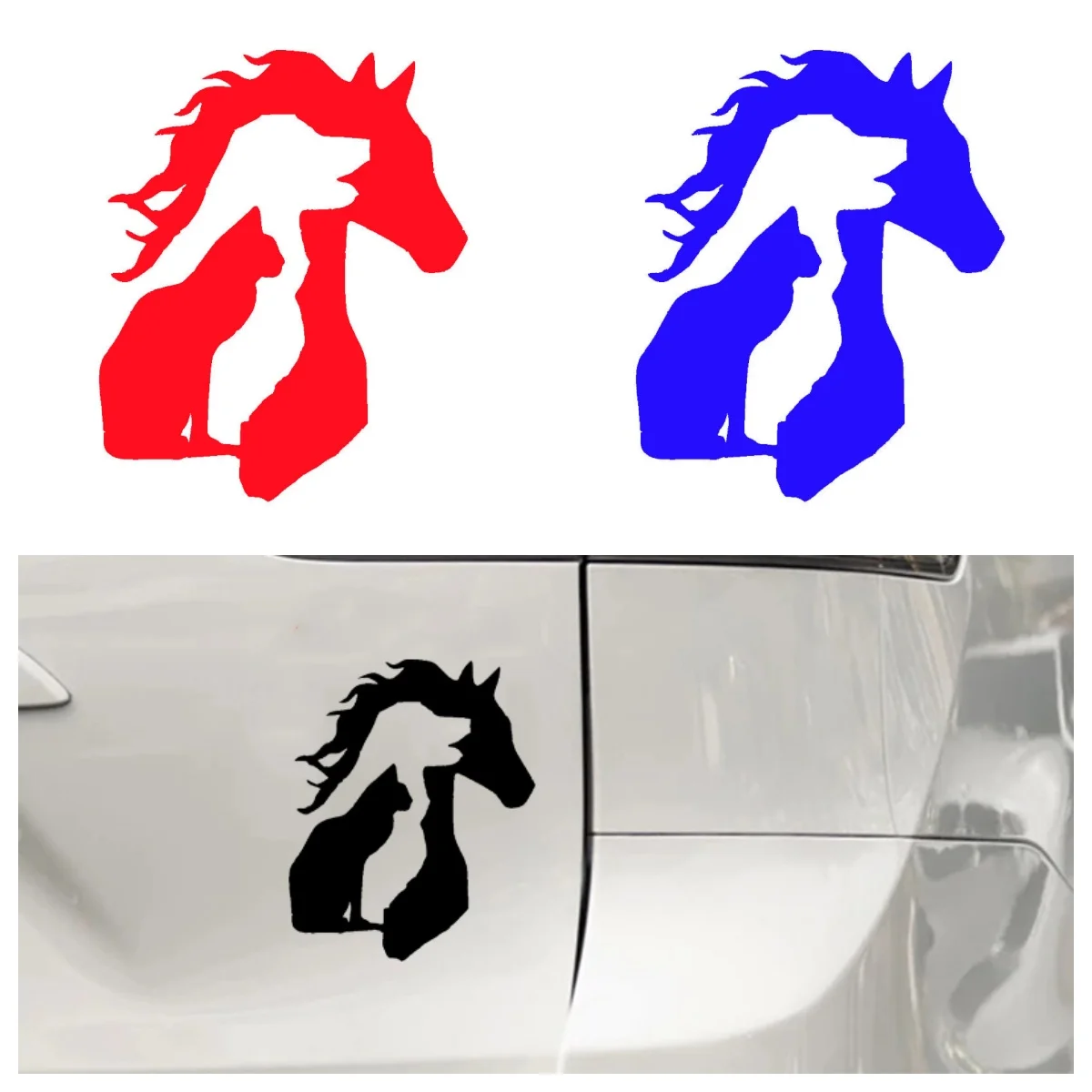 

Funny Horse Dog Cat Car Decals Sunscreen and Waterproof Custom Stickers on Motorcycle PVC Exterior Parts Products