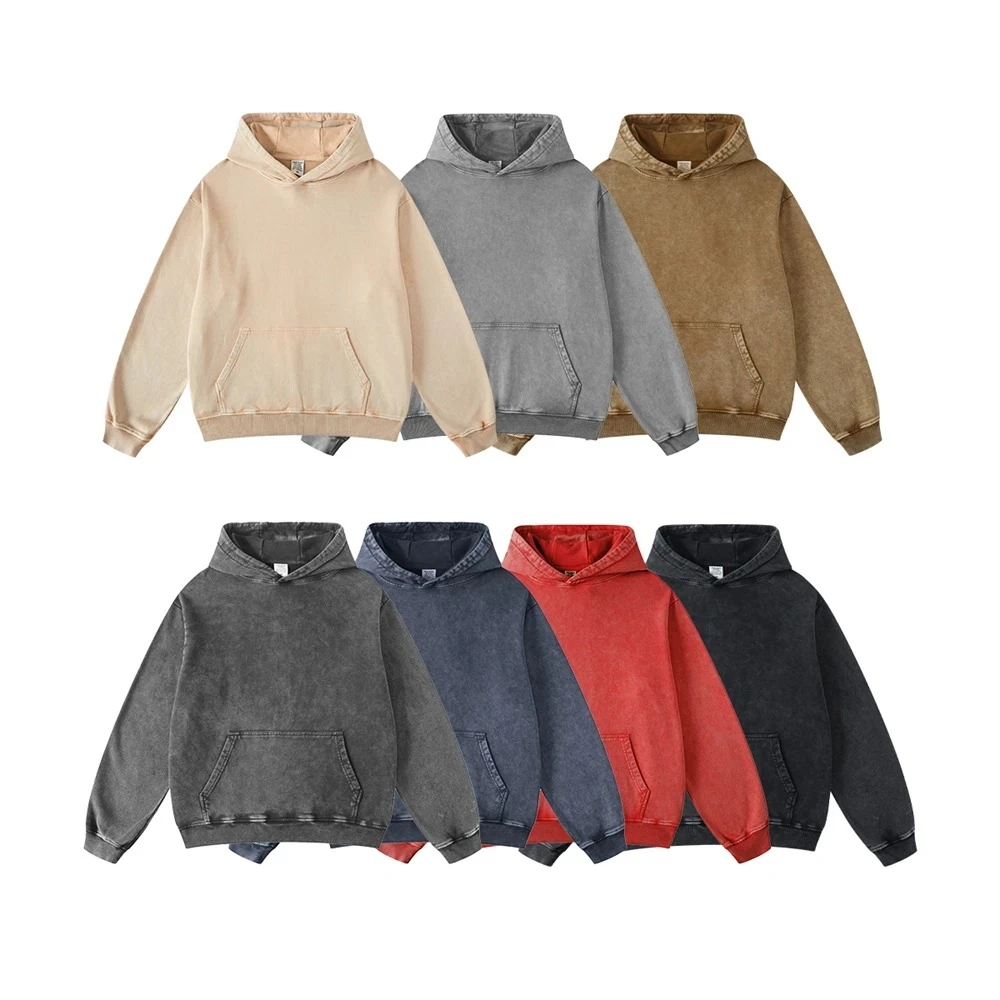 Hombres Peso Pesado Lavado Sudaderas Con Capucha De Algodón Unisex Suelto Grueso 420gsm Sudaderas Con Capucha Jerseys Abrigos
