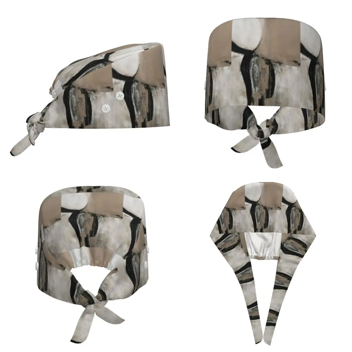 Neutral Abstract Scrub Hat Doctor Working Surgical Cap Men Women Adjustable Nursing Caps for Dentist
