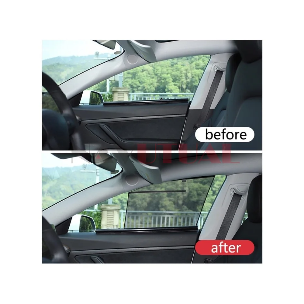 Car Window Shade, Car Auto Retractable Sun Shade, Car Side Window Sun Shade, Sun, Glare and UV Rays for Tesla Model 3/S/X/Y