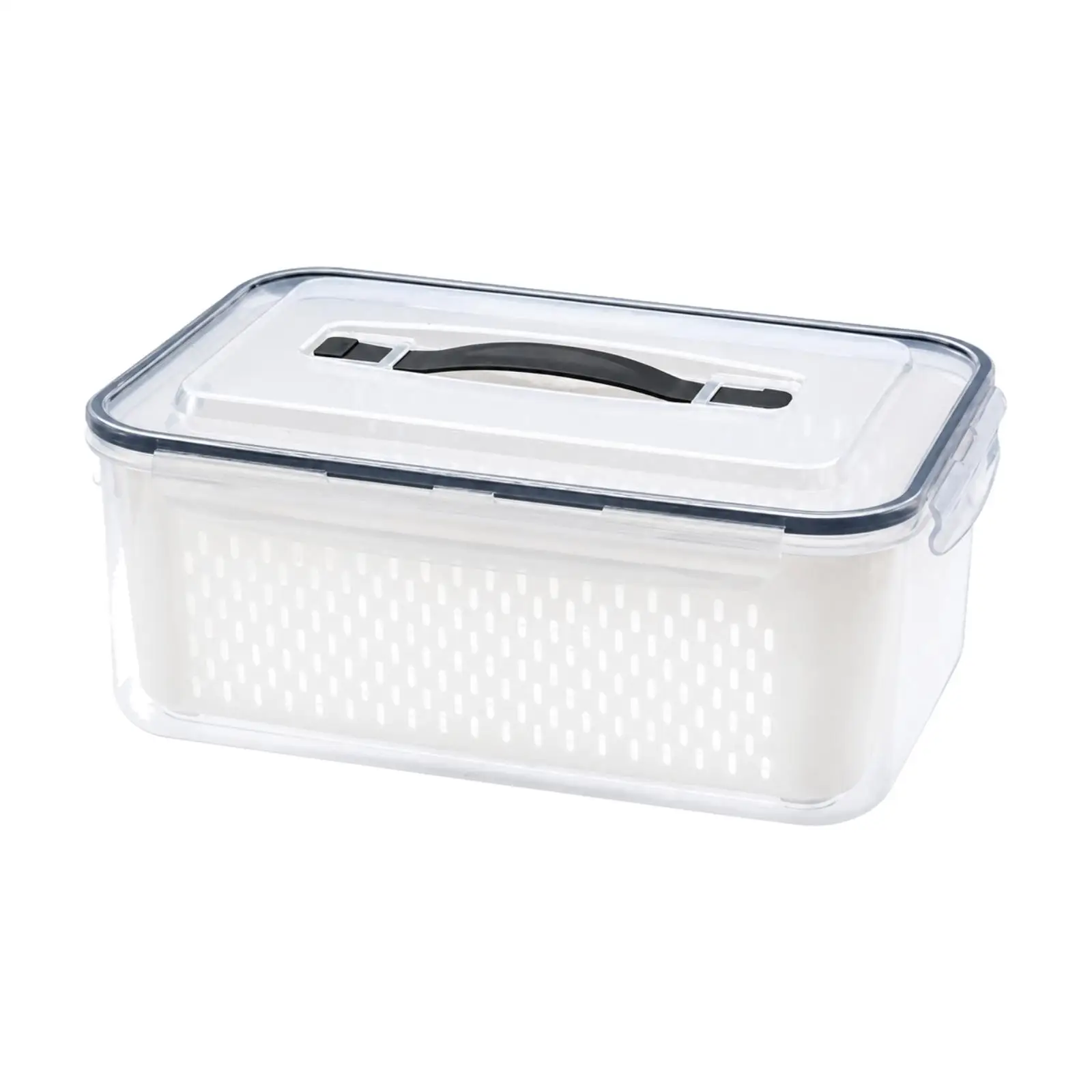 Durable Food Grade Storage Container with Ventilated Basket for Fresh Produce Keeper