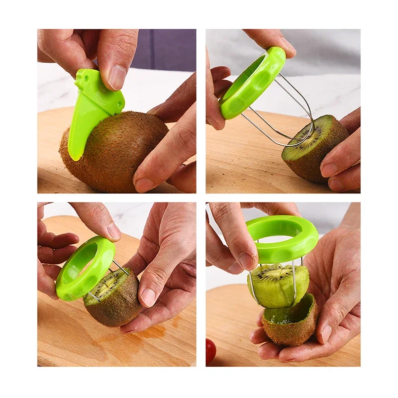 Kitchen Accessories Kiwi Cutter Peeler Slicer Detachable Kitchen Gadget Fruit Peeler Salad Cooking Tool Kiwi Grater Cutter Tool