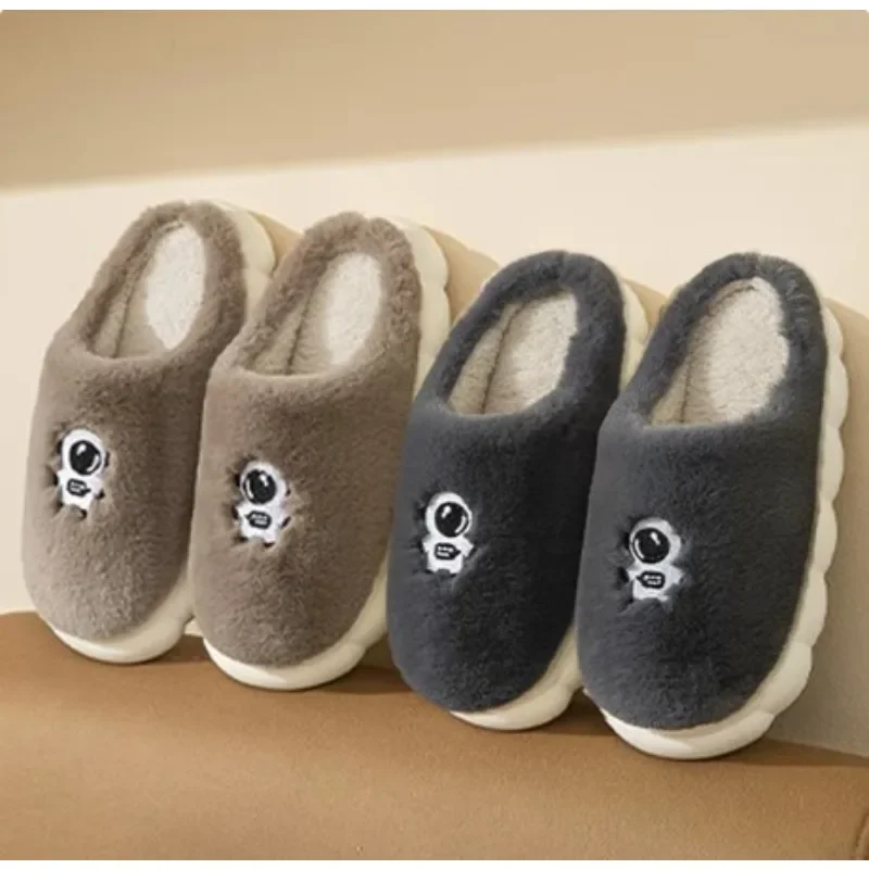 Winter Cotton Shoes Soft Sole Mens Indoor Floor Antiskid Slides Bedroom Slippers Warm Fluffy Slippers Male Home Casual Slipper