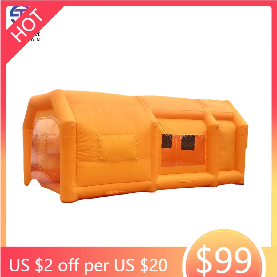 

STLF Orange Tent Inflatable Spray Booth for Car Painting, Automotive Spray Booth & Advertising, Portable Inflatable Paint Tent