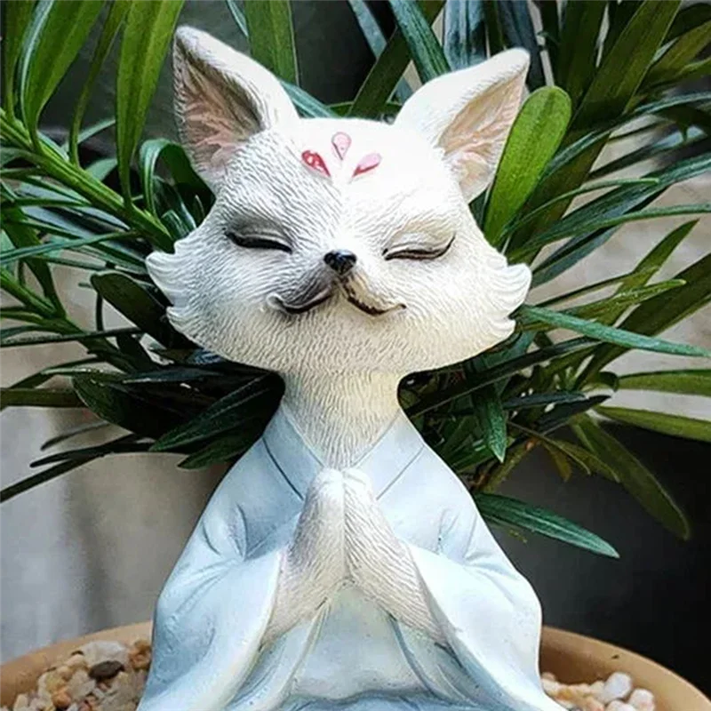 ABZL figuritas de nueve colas, figuritas y miniaturas estéticas para habitación, dormitorio, jardín, manualidades simples y bonitas para decoración del hogar
