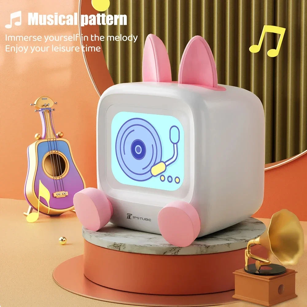 Multifunctional Mini Digital Clock Bluetooth Speaker GIF Display Smart Desktop Pet Robot Weather Station Home Decoration Gift