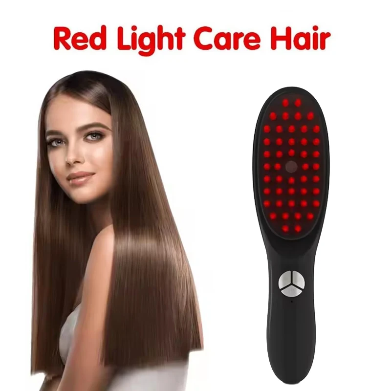 

LED Light Therapy Comb, Electric Hair Straightener & Massager, Relax Head Brush for Women, Promotes Hair Growth, Spot Goods