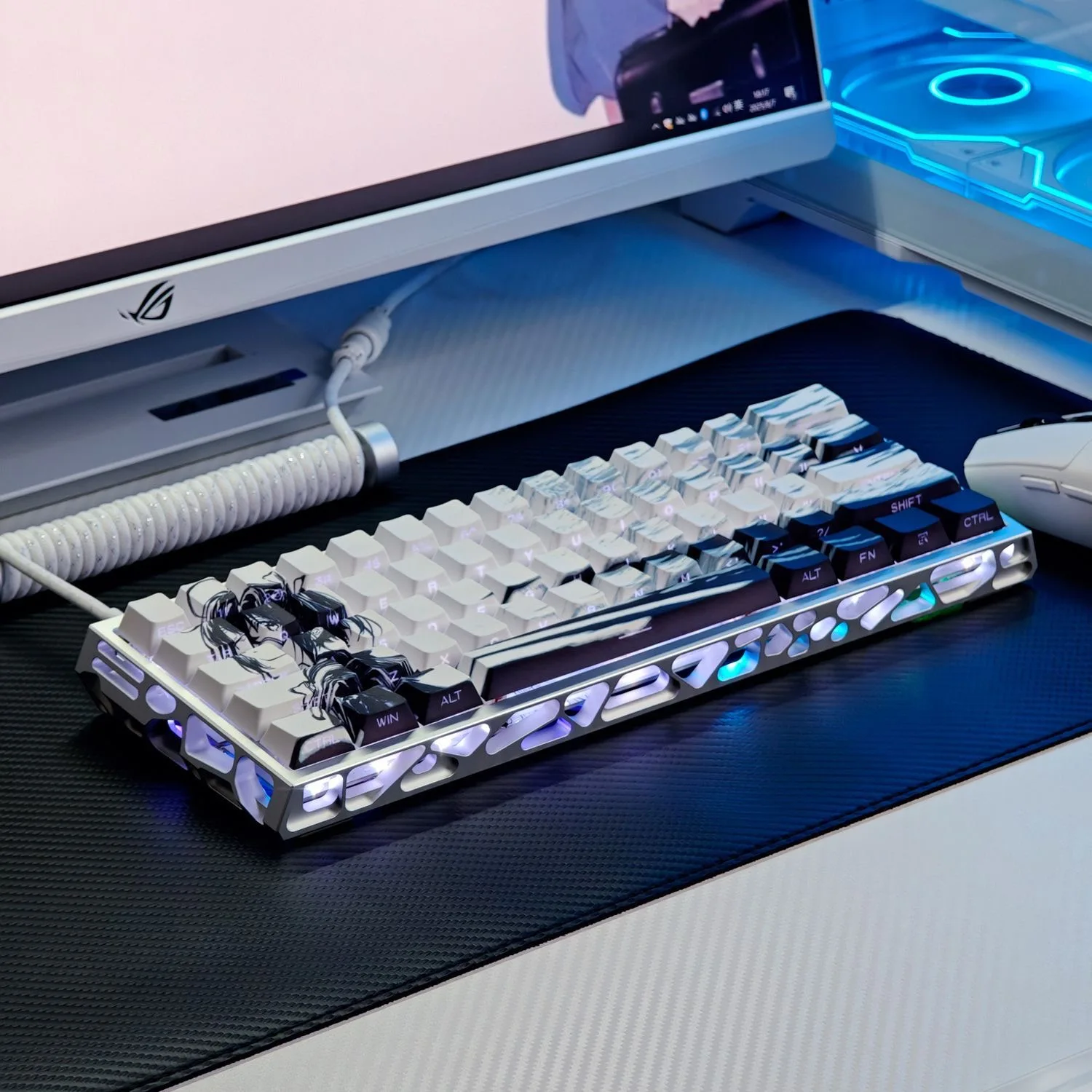 73 Kes Takanashi Rikka 半透明キーキャップ アニメ サイドプリントキーキャップ PBT ダイサブ チェリー メカニカルキーボード用 Wooting 60 65 68