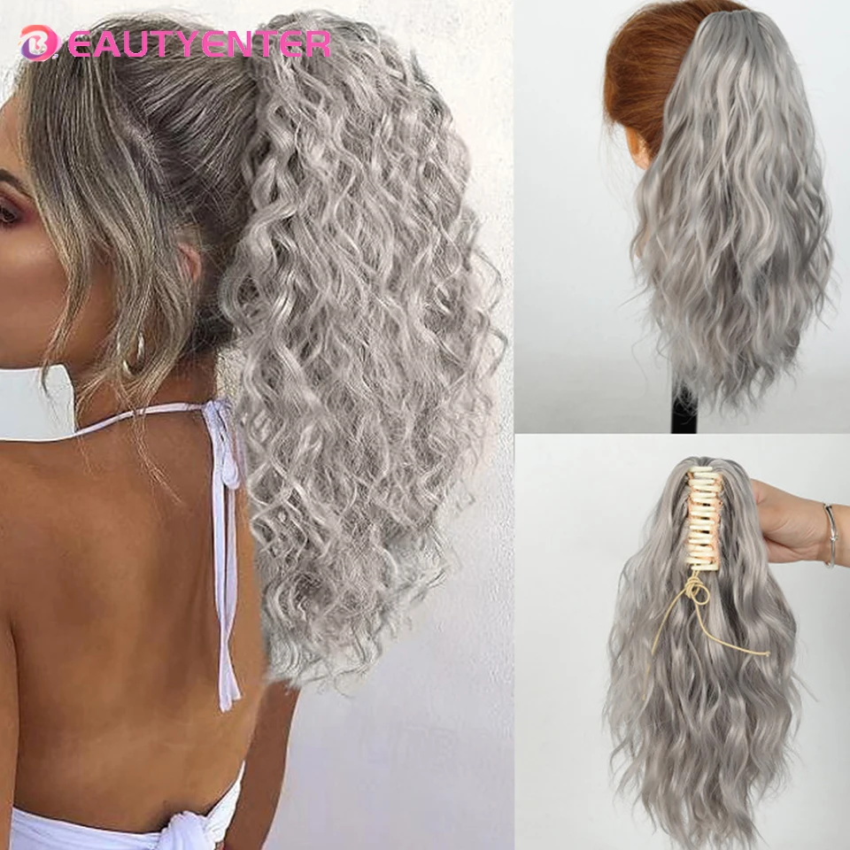 

High-Temperature Silk Wig Short Curly Hair Drawstring Ponytail Grab Clip Quick Hair Extension for Women