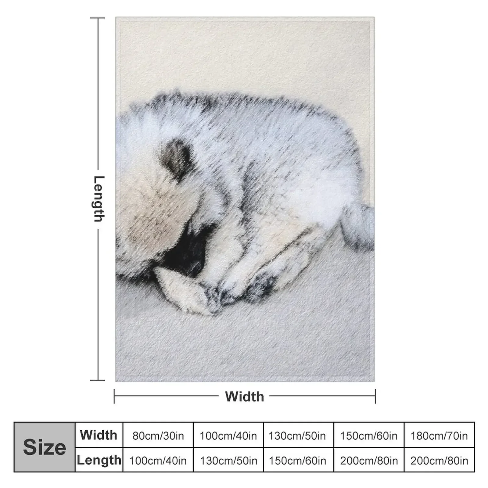 Keeshond Puppy (Sleeping) Throw Blanket anime Travel Blankets