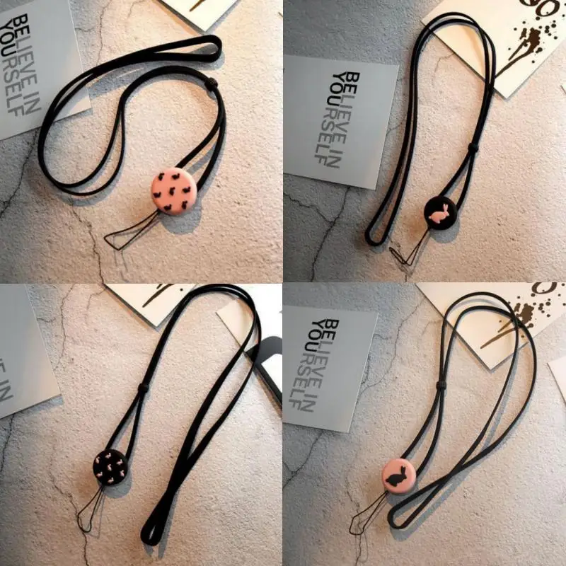 

Cute Rabbit Silicone Mobile Phone Lanyard Wrist Strap Earphone Case Rope Keychain Girls Students