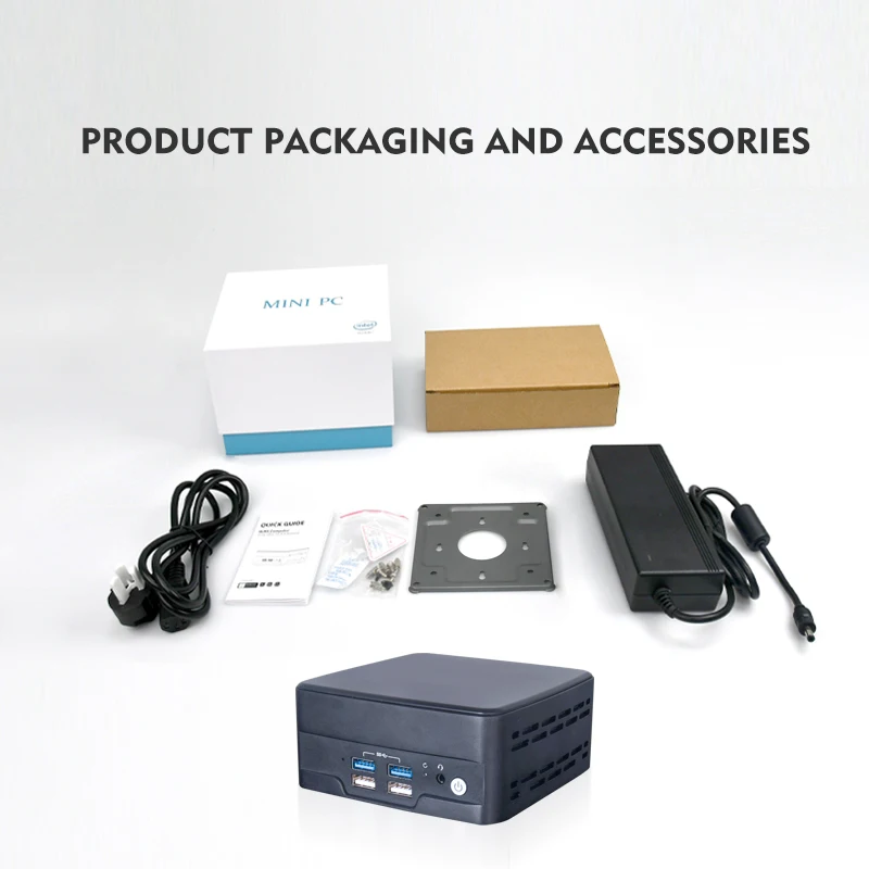 Piesia AI Ultra 7 265H كمبيوتر مكتبي صغير 2 منفذ إيثرنت 4USB 2 * DDR5 16GB + 256GB 2 * HD-MI/Type-C 4K عرض Win11 Gaming Nuc Mini Pc