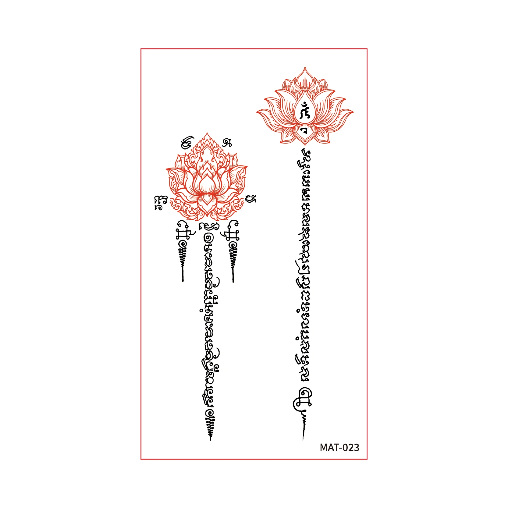1 Sheet Matte Waterproof Non-Reflective Colorful Lotus Totem Sleeve Temporary Tattoo, Thai Fake Tattoos for Beach Party image 6