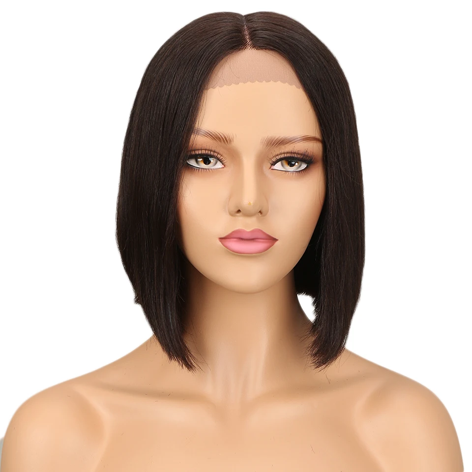 Wig Bob Lurus 13*5*2 Wig Rambut Manusia Renda Depan Diskon Besar Wig Renda Lurus Brasil untuk Wanita Kulit Hitam