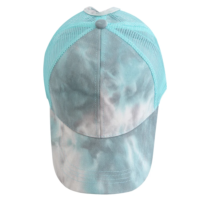 New Women Ponytail Cap Tie Dyeing Design Baseball Cap Female Streetwear Trucker Hats