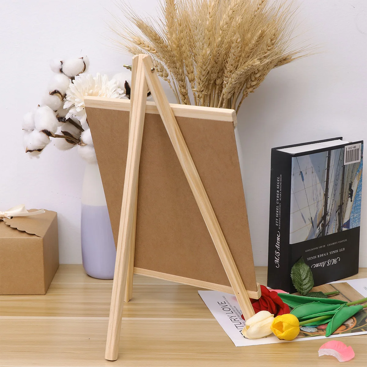 

Desk Wooden Message Blackboard Retro Decor Mini Chalkboards Sign Clip Bamboo Erasable