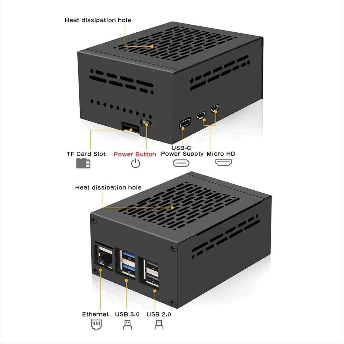 Metal Case for 5 & PCIe M.2 NVMe SSD Shield X1000 / X1001 / X1003 / X1004 (NOT Support X1002 )