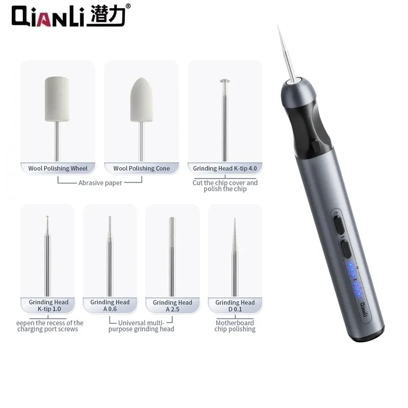 QIANLI DM360 Intelligent Electric Polishing Pen Speed Adjustable Mini Grinder For Polishing Cutting Carving Disassemble Repair