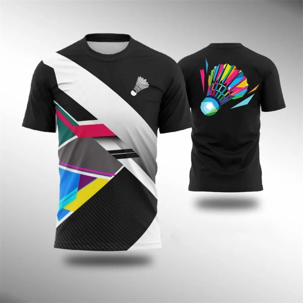 

Jersey Fashion Boutique Sports T Shirt Loose Size Men's T-shirt Badminton Sports Running Pattern 3D Printed Sport Short Sleeves