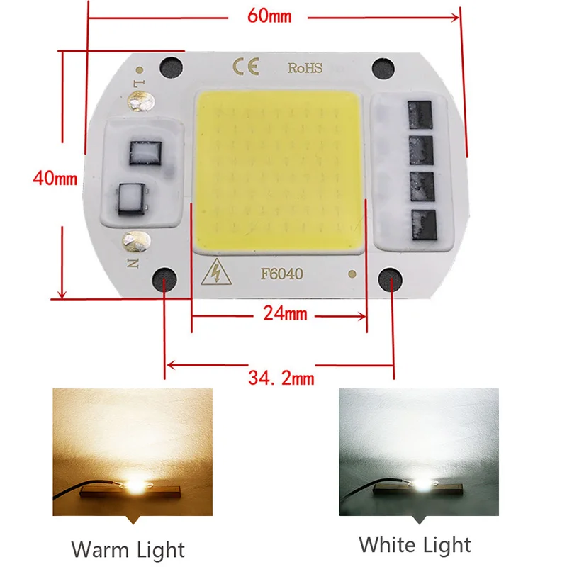 LED COB مصباح حبة للخارجية ، رقاقة مصباح ، الذكية IC ، لا حاجة سائق ، ضوء الفيضانات ، الأضواء ، Bulb بها بنفسك لمبة ، 20 واط ، 30 واط ، 50 واط ، التيار المتناوب 220 فولت