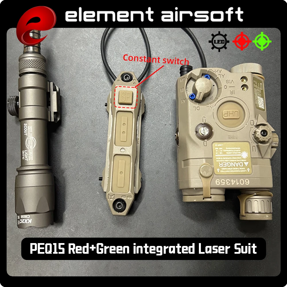 

Element PEQ15 laser indicator red and green integrated M600C tactical laser light battery box dual control mouse tail
