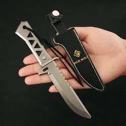 17cm Uncut Safe Military Tactical Knive with PU Sheath Valorant Game Peripheral Melee Xenohunter Knife Cosplay Model Toys