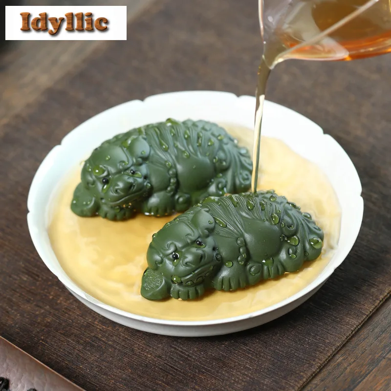 

Yixing Zisha Pixiu Wealth-attracting Lion Tea Pet Creative Tea Spirit Tea Figurine Play Toys Tea Statue Ornaments Craftsmanship