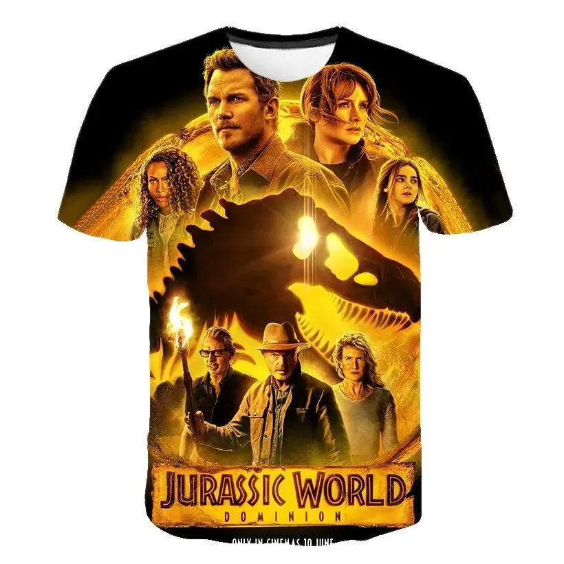 2024 Summer Trend 3D Dinosaur Clothing O-neck Short Sleeve Jurassic World Pattern T-Shirt Daily Casual Extra large Men Clothing