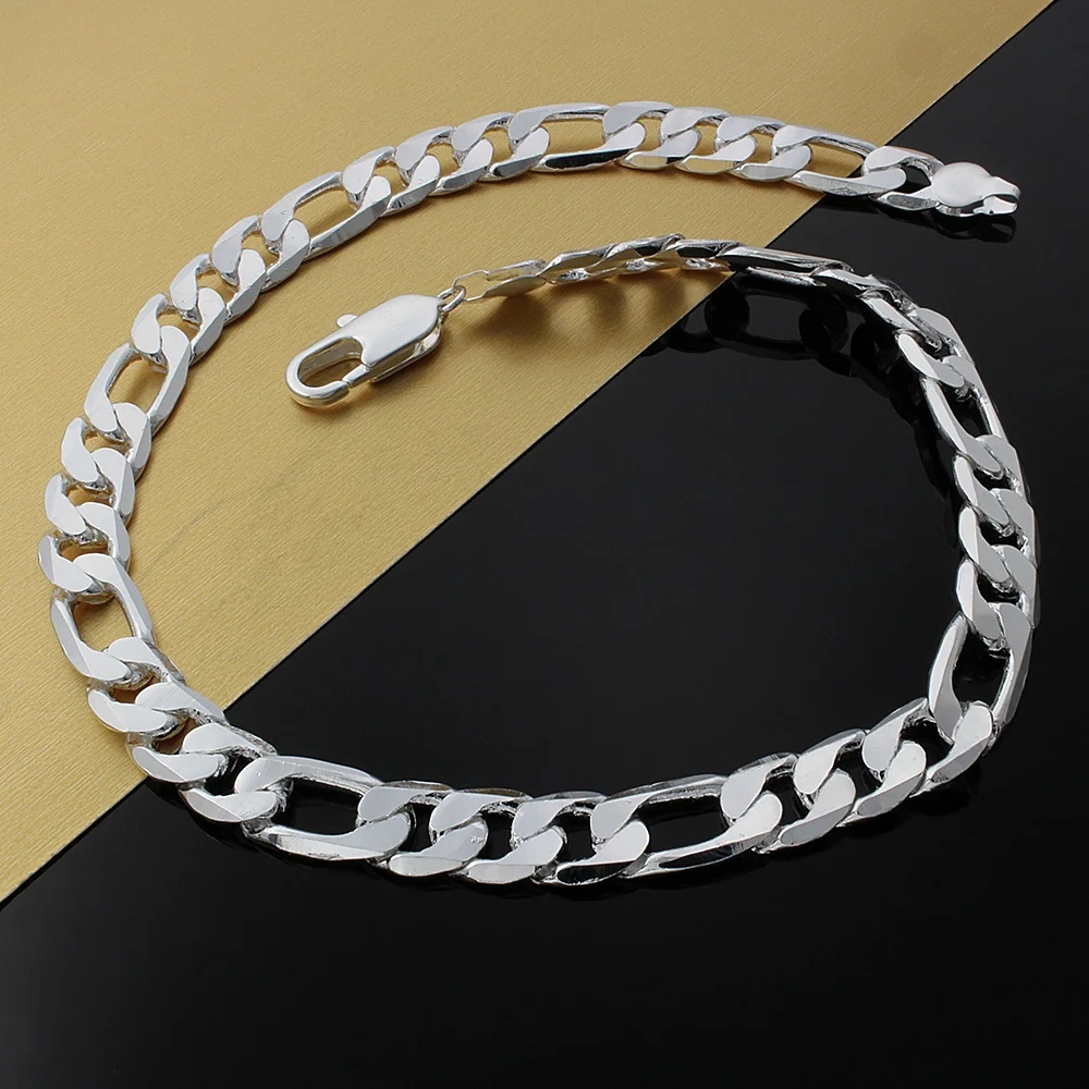 High quality 12MM chain 925 Sterling Silver big necklace for men woman 18-30 inch Charms Fashion party designer jewelry