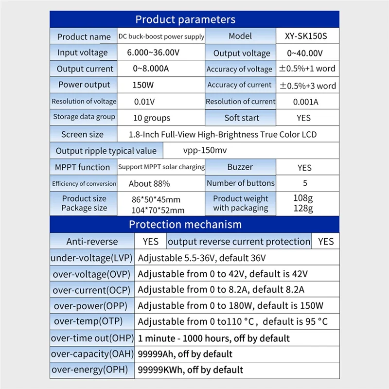 LLCS-SK150S CNC الانتهاء + 433M عدة قابل للتعديل تيار مستمر الجهد المنظم الجهد المستمر تيار مستمر 8A 150 واط الشمسية شحن Modul