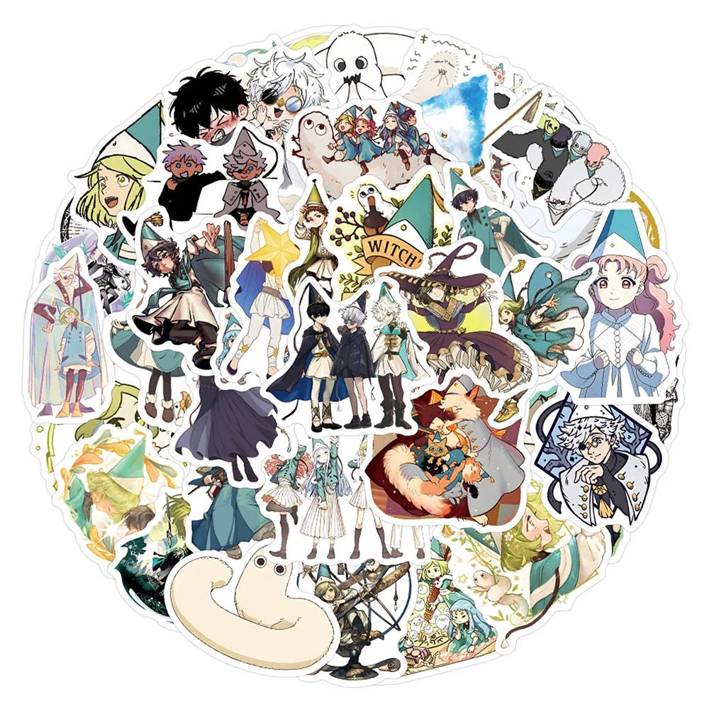 10/30/50/110 Stück Niedliche Anime-Hexenhut-Atelier-Aufkleber für Laptop, Schreibwaren, Notizbuch, Wasserdichter Kawaii-Cartoon-Aufkleber