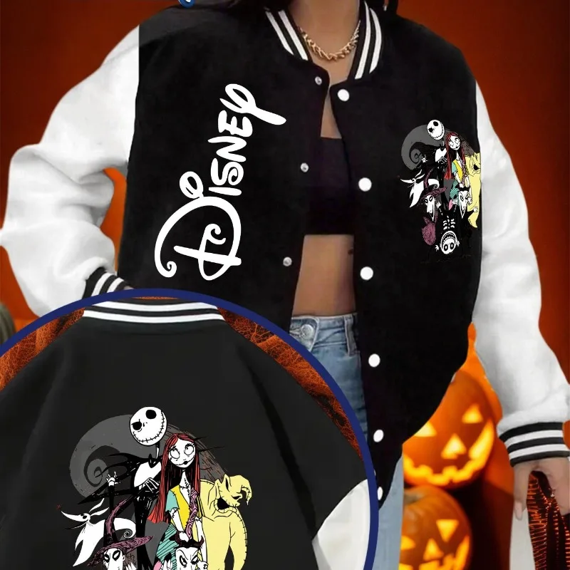

Страшная готическая куртка Disney в канун Рождества, женская куртка на осень/зиму, новая повседневная модная уличная одежда унисекс
