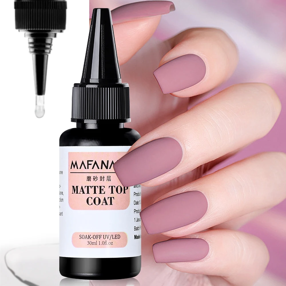 1pc 30ml Matte Top Coat Varnish For Nail Art Matte Color Gel Matte Top Coat Need Soak-Off UV LED Gel Nail Polish Hybrid