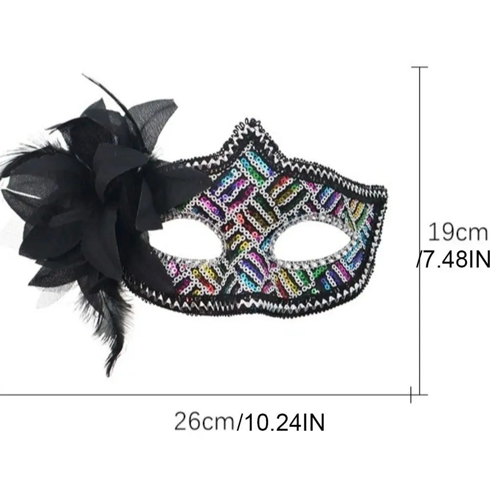 Masque de fête d'halloween à paillettes, masque à fleurs en plastique, Costume de fête, accessoire de Cosplay, masque de mascarade, fête d'halloween