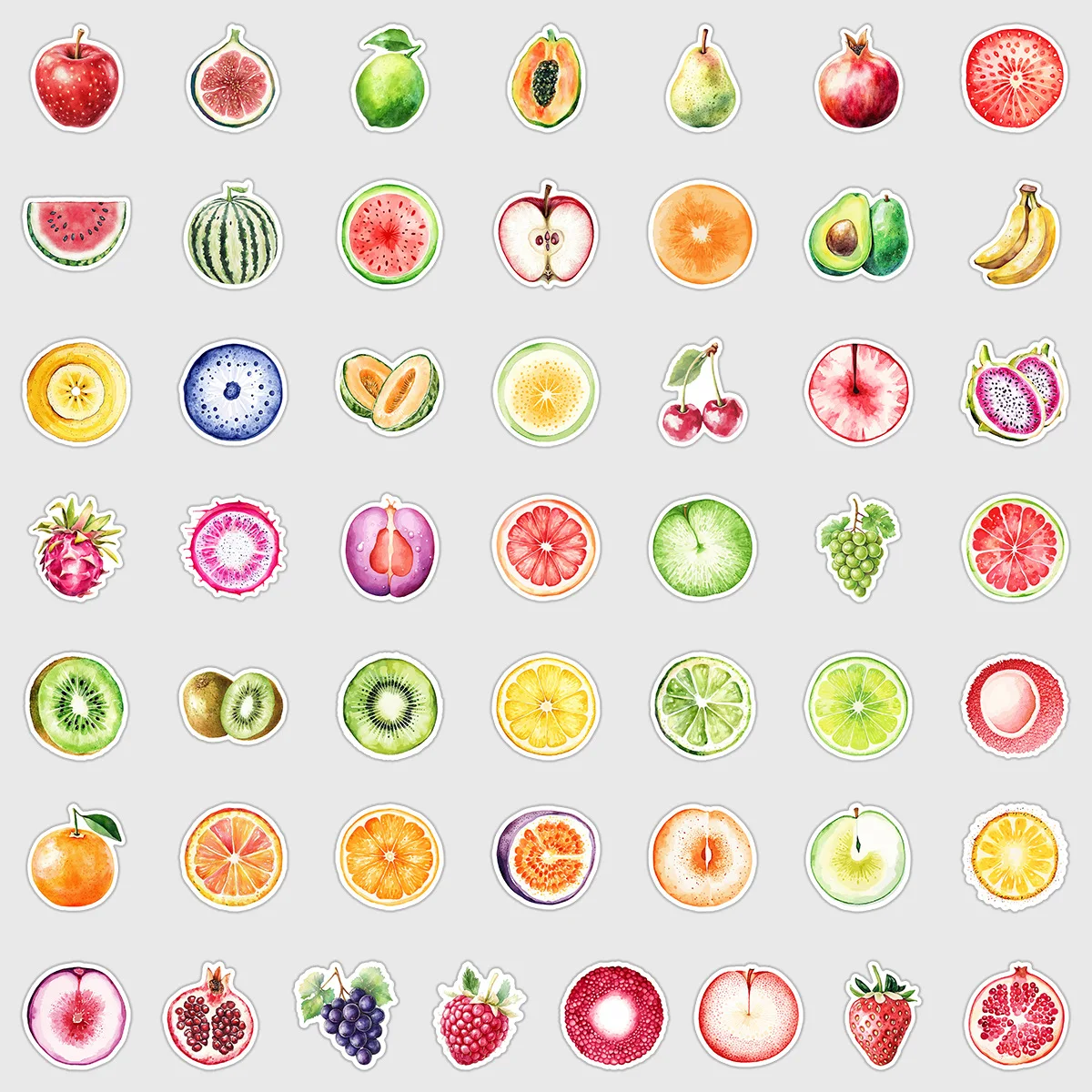 50PCS Fruit Aesthetics Graffiti Stickers Creative Cartoon Fruits Decal DIY Luggage Phone Guitar Skateboard Waterproof Sticker