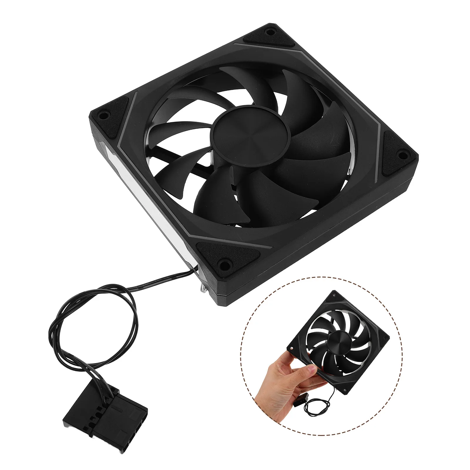 

Rgb Pc Fans 800-1600Rpm Adjustable Cooling Speed Silent Operation Slim Design for Case Cooler Fan Desktop Replacement Reliable