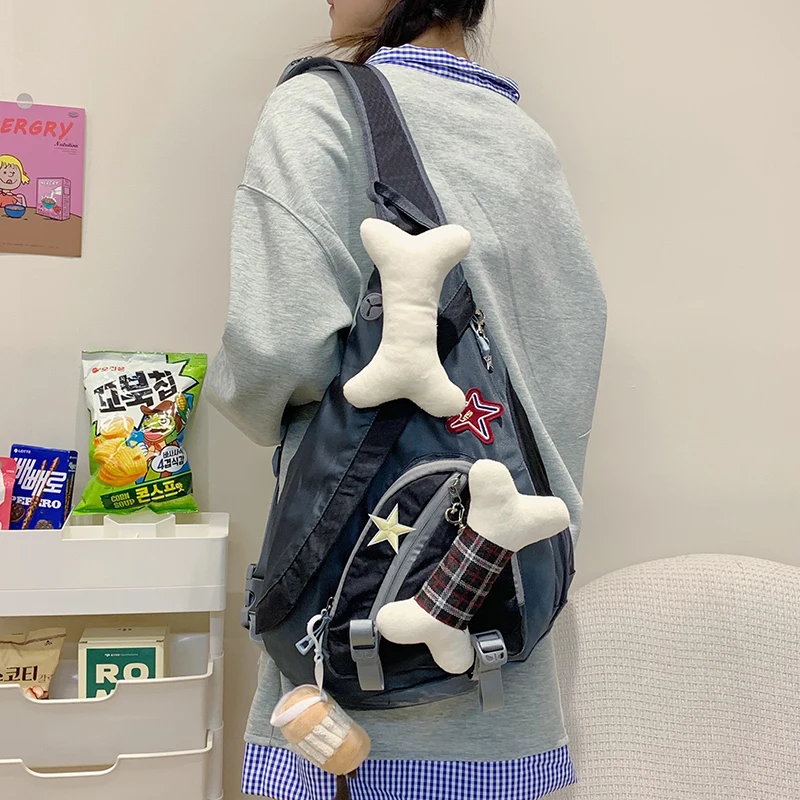 

Американская большая сумка-кроссбоди в форме капли для женщин, ретро-винтажная сумка в стиле Харадзюку, модная сумка с мягкой ручкой, повседневная нейлоновая сумка